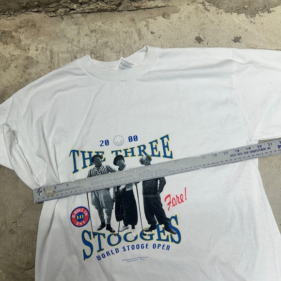 2000 The Three Stooges World Stooge Open Golf T Shirt Large L White Jerzees - Picture 4 of 7